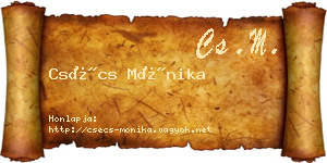 Csécs Mónika névjegykártya